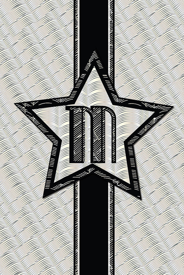 STAR of the SHOW art deco style letter M	 Drawing by Cecely Bloom