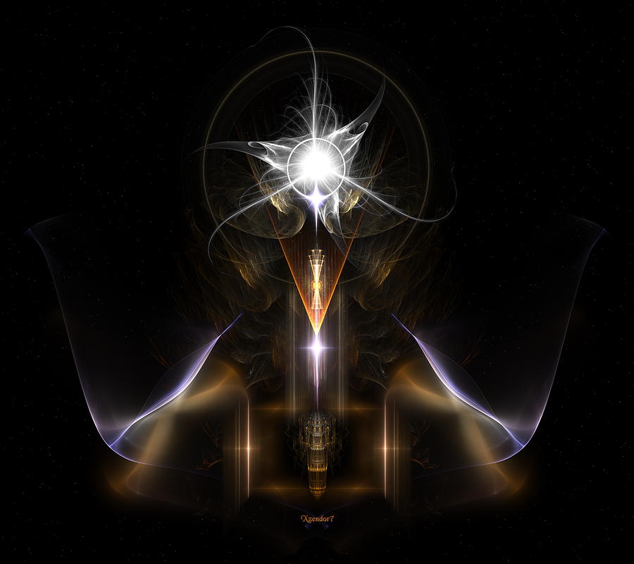 Star Ring Of Light Fractal Art Digital Art by Rolando Burbon