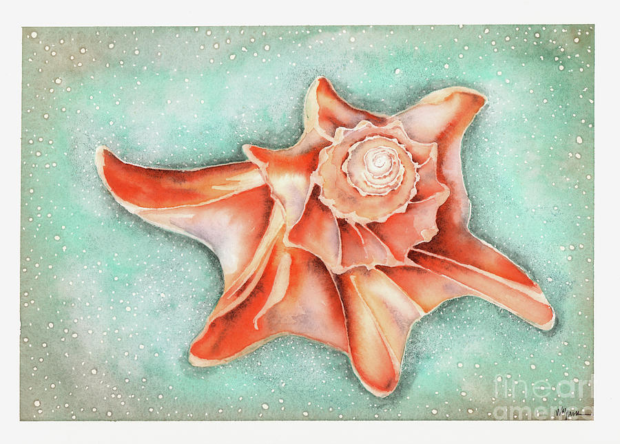 Star Shell Painting by Hilda Wagner