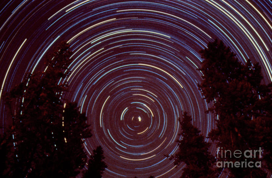 Star Trail Centred On The Polaris Star Photograph by Dr Fred Espenak/science Photo Library