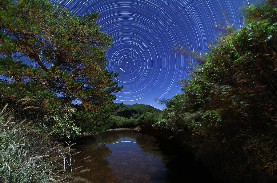 Star Trails & Lake Photograph by Copyright Of Eason Lin Ladaga