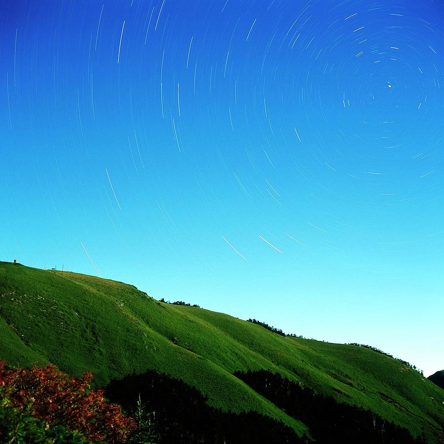 Star Trails Above Green Mountain Photograph by Thunderbolt tw (bai Heng-yao) Photography