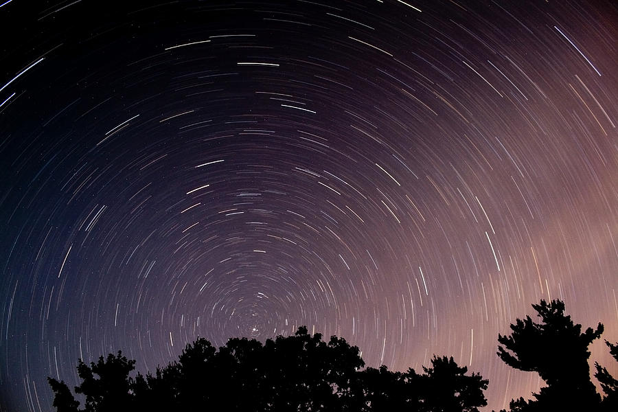 Star Trails In The North Woods, Maine Photograph by Hiramtom