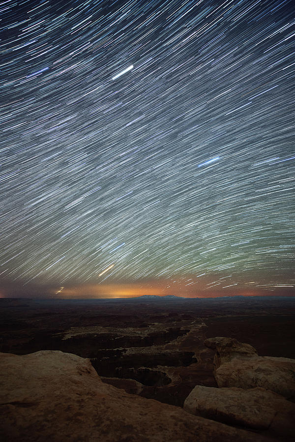 Star Trails over Grand View Point Photograph by Lynda Fowler