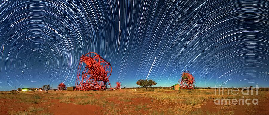Star Trails Over Hess Telescopes Photograph by Juan Carlos Casado (starryearth.com)/science Photo Library