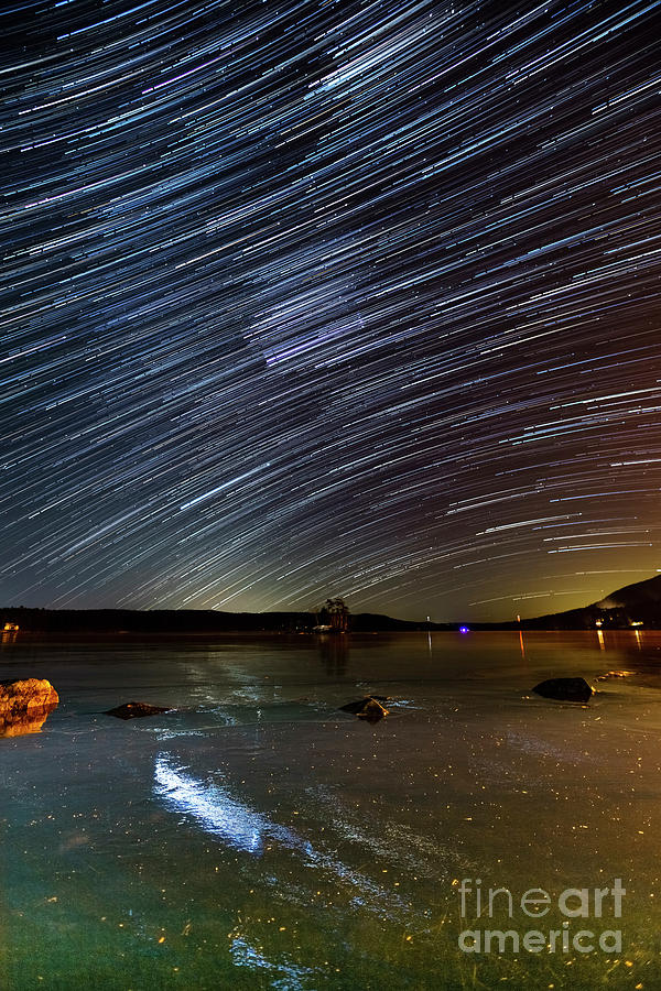 Star Trails over Moose Pond Photograph by Craig Shaknis