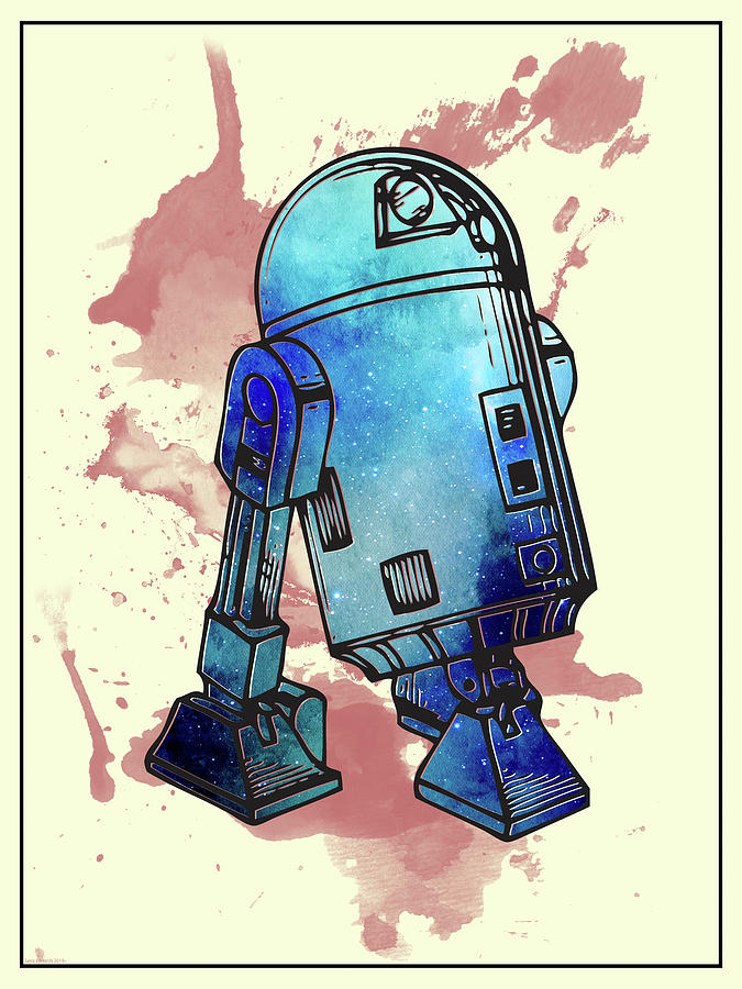 Star Wars R2-D2 Watercolor  Painting by Greg Edwards