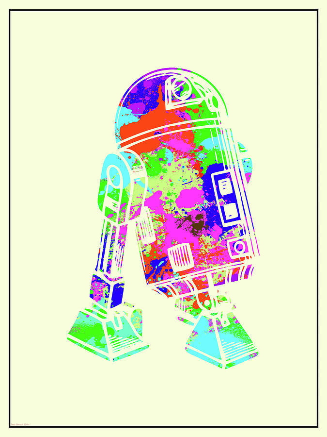 Star Wars R2-D2 Watercolor 3 Painting by Greg Edwards