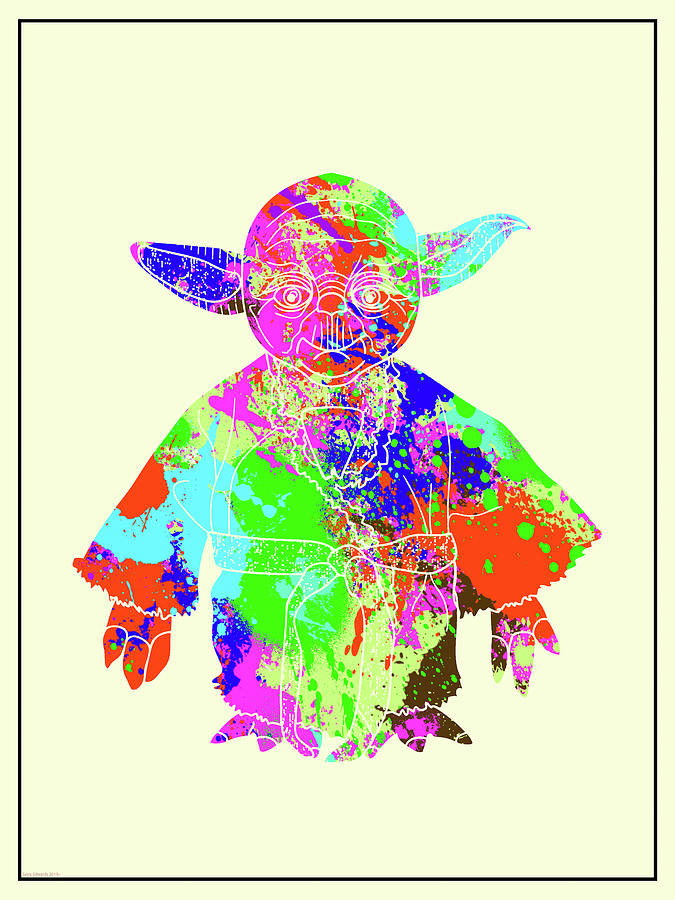Star Wars Yoda Watercolor 3 Painting by Greg Edwards