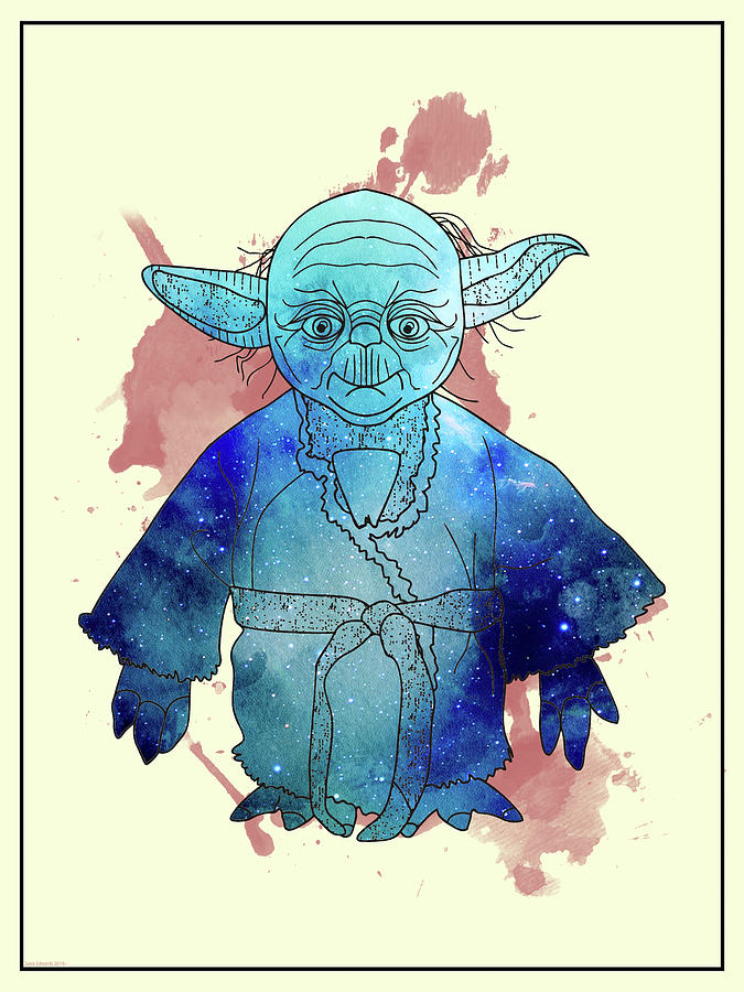 Star Wars Yoda Watercolor  Painting by Greg Edwards