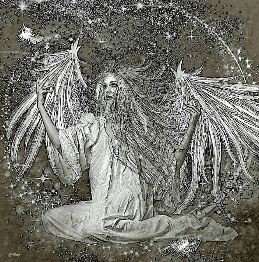 Spiritual Mixed Media - Stardust Angel by Gayle Berry