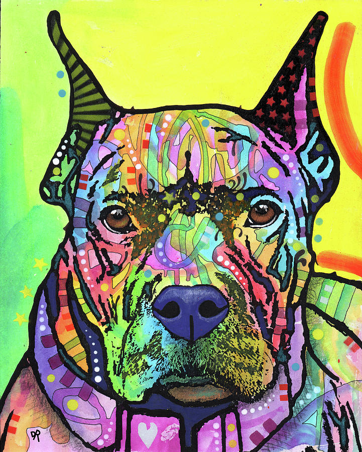 Dog Mixed Media - Stare Down by Dean Russo