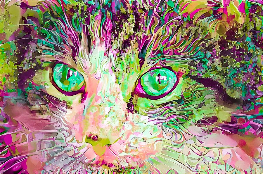Stare Into My Green Cat Eyes Digital Art by Don Northup