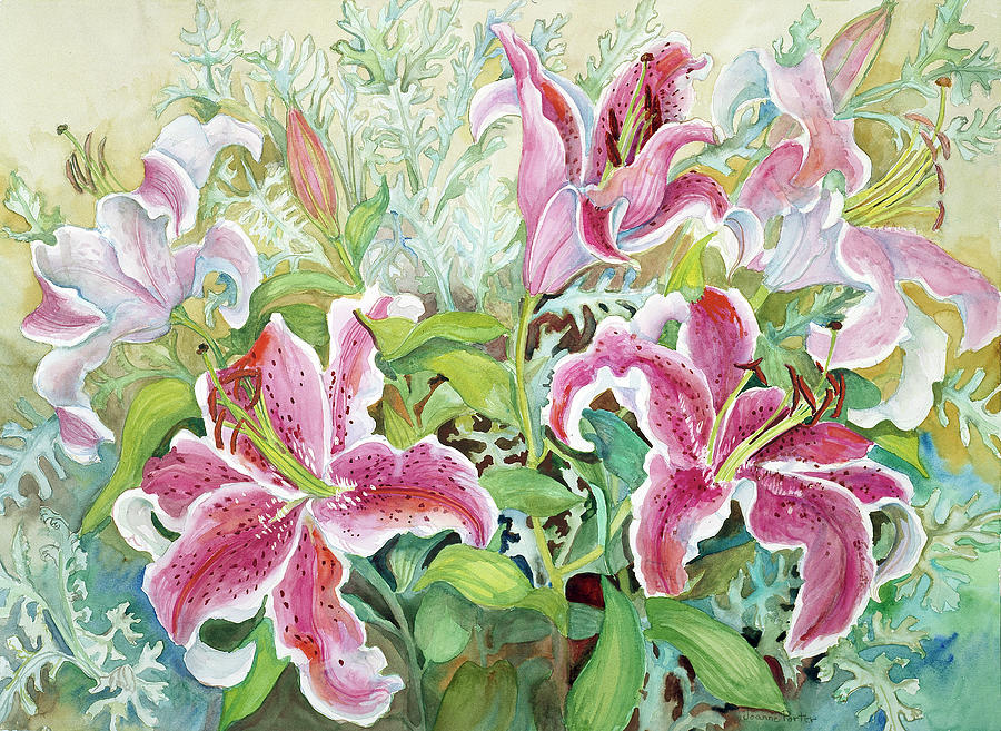 Stargazer Lilies Painting by Joanne Porter - Fine Art America