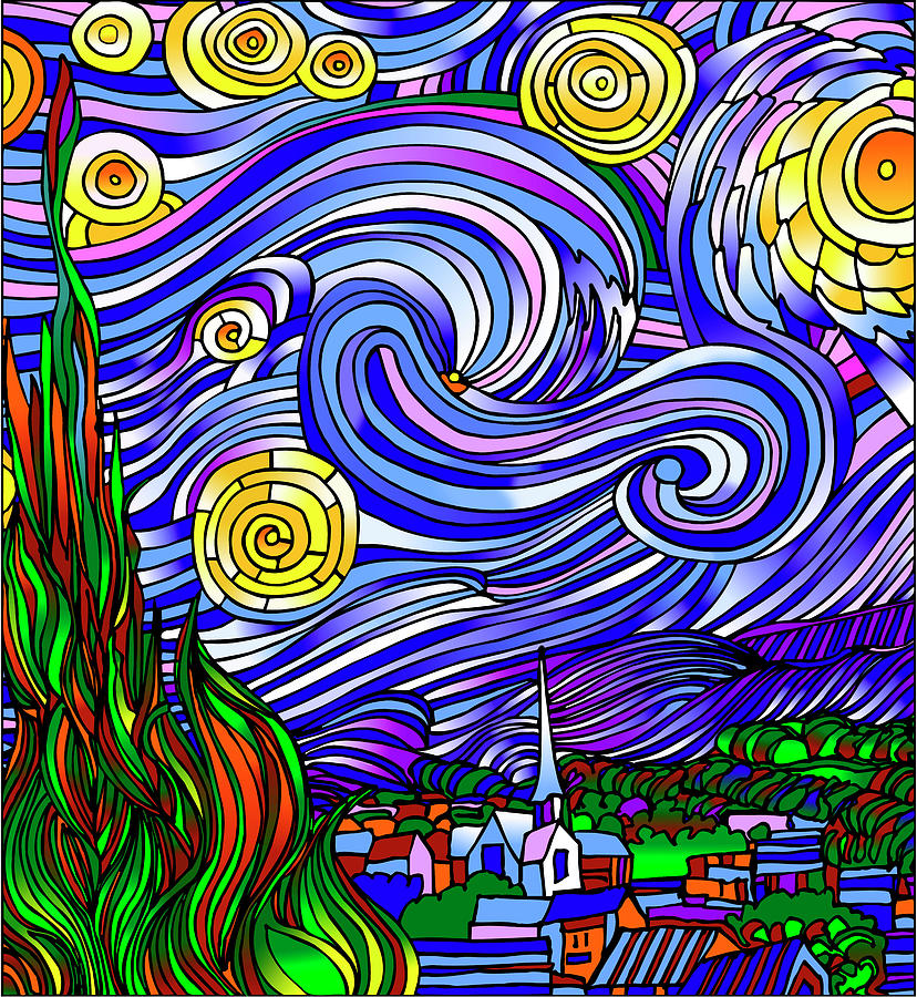 starry night digital art