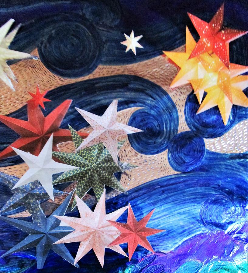 Starry Night 1 Mixed Media by Rosita Larsson