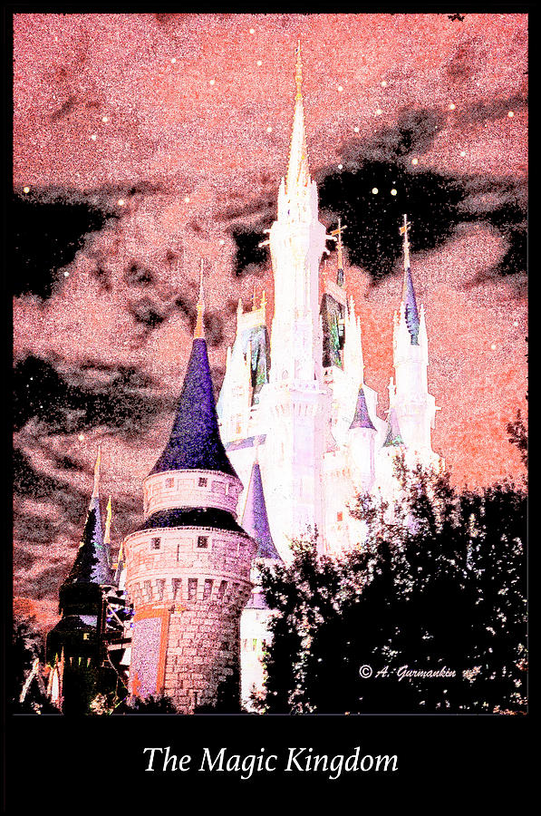 Starry Night Cinderellas Castle Walt Disney World Digital Art by A Macarthur Gurmankin