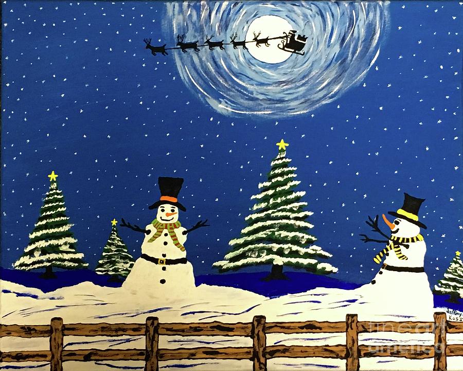  Starry Night For  Santa Claus  Painting by Jeffrey Koss