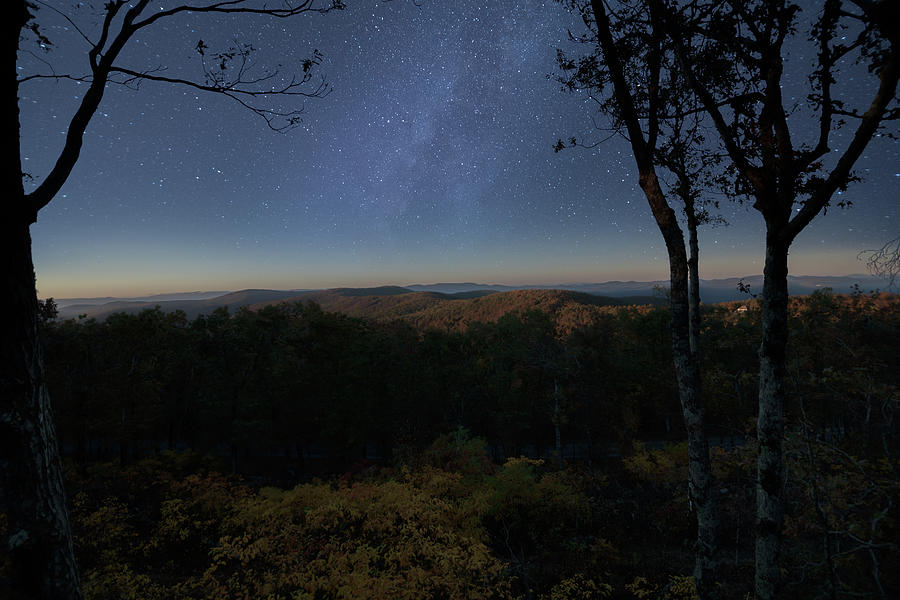 Starry Night Milky Way In Georgia Mountains Just After The Blue Hour Photograph