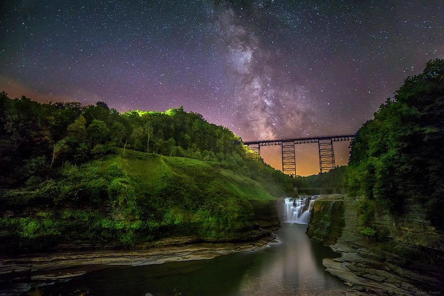 Nature Photograph - Starry Sky At Letchworth by Mark Papke