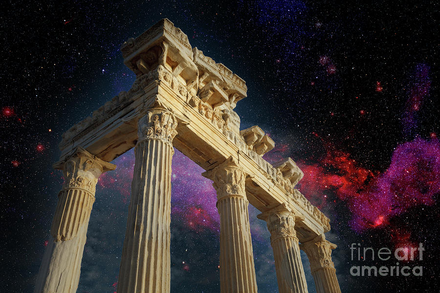 Starry Sky Over Ancient Greece Temple Photograph by Wladimir Bulgar/science Photo Library
