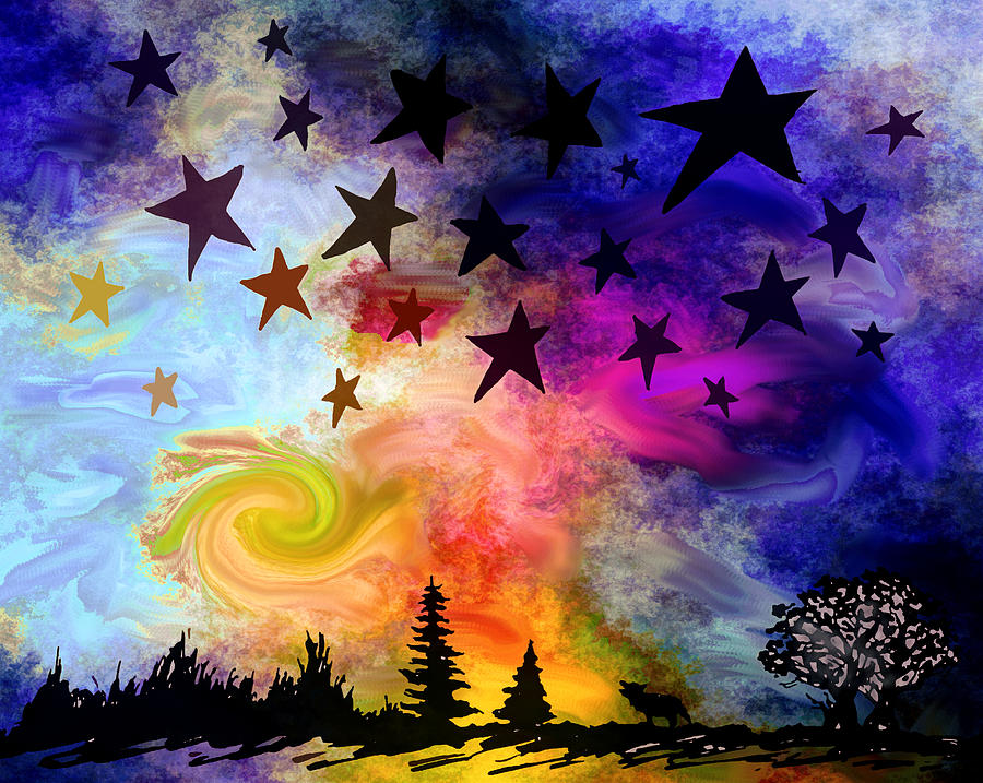 Stars and Stars and Stars Drawing by Abstract Angel Artist Stephen K