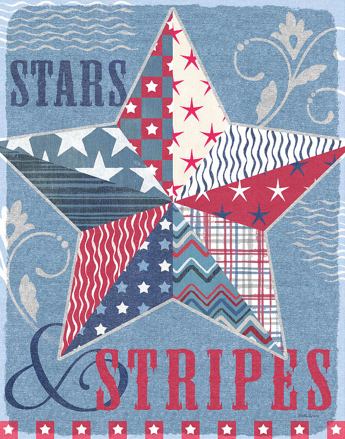 Independence Day Painting - Stars And Stripes Star Dark by Beth Grove
