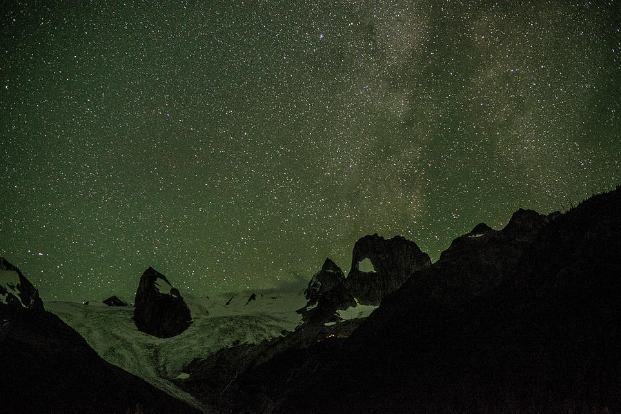 Stars Over A Mountain Range With Photograph by Topher Donahue