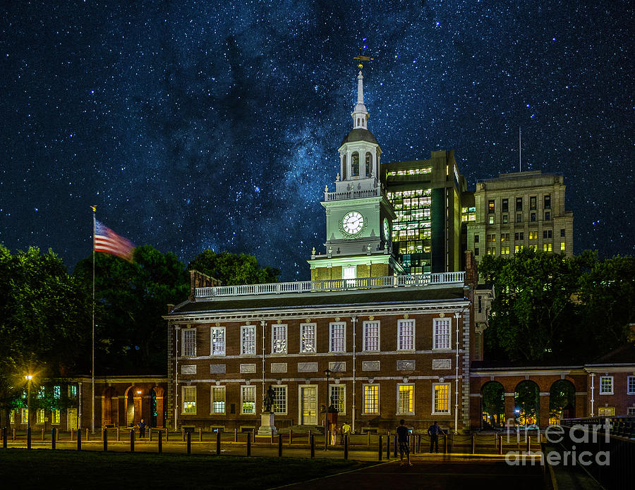 Stars over Independence Hall Photograph by Nick Zelinsky Jr