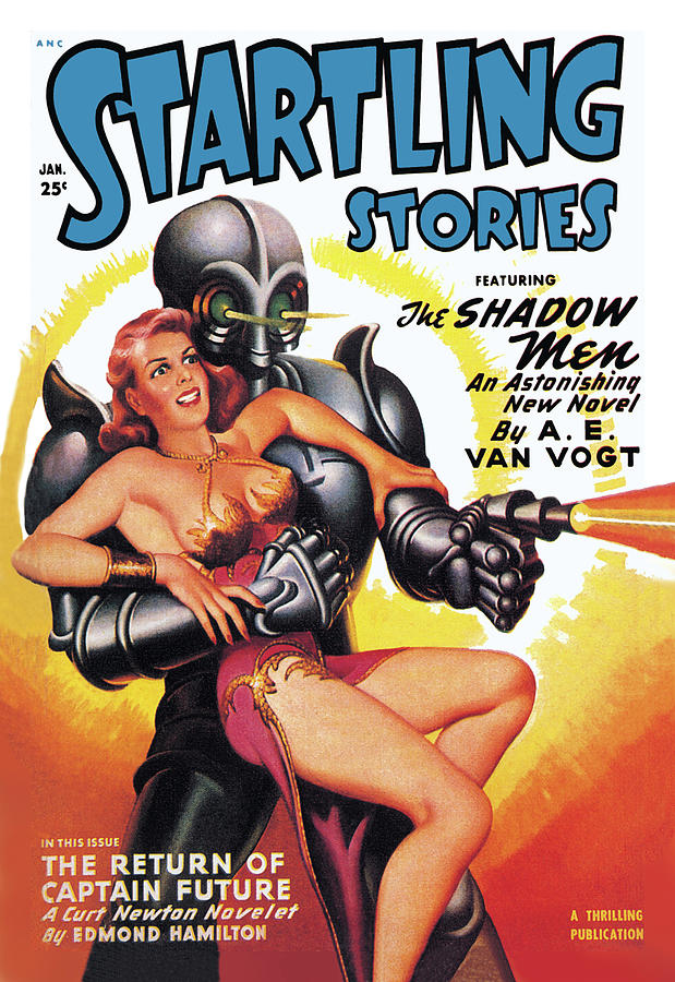 Startling Stories: The Shadow Men Painting by Earle Bergey