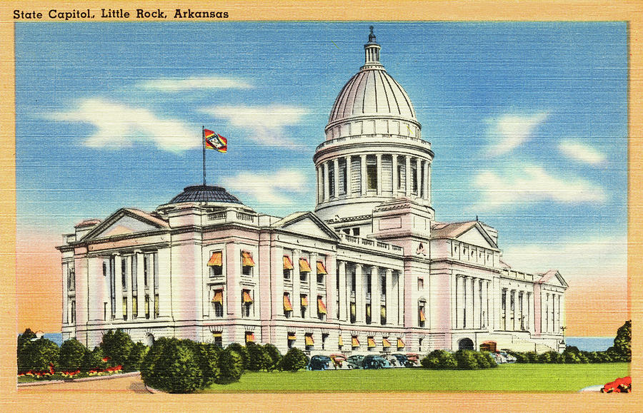 State Capitol, Little Rock, Arkansas Painting by Curt Teich