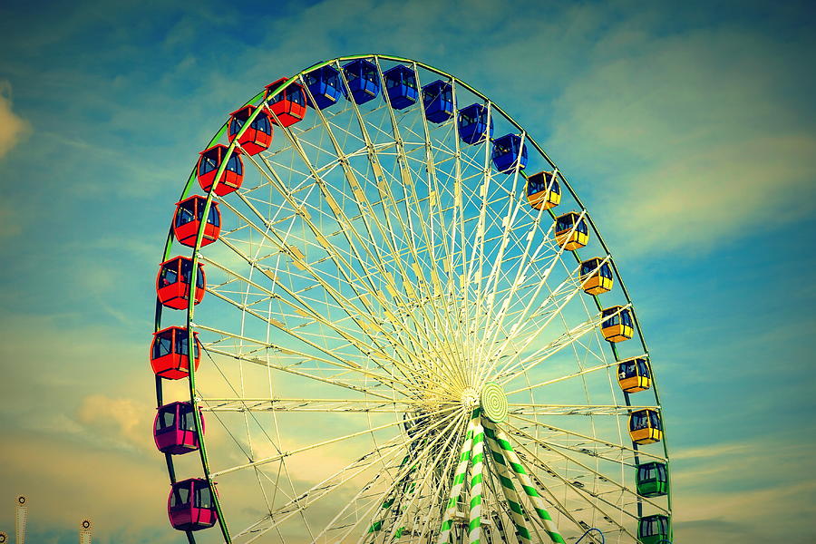 Abstract Photograph - State Fair Ferris Wheel by Laurie Perry