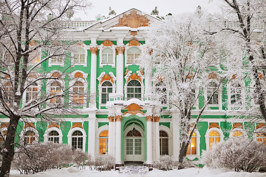 Winter Photograph - State Hermitage Museum During Winter by Cavan Images