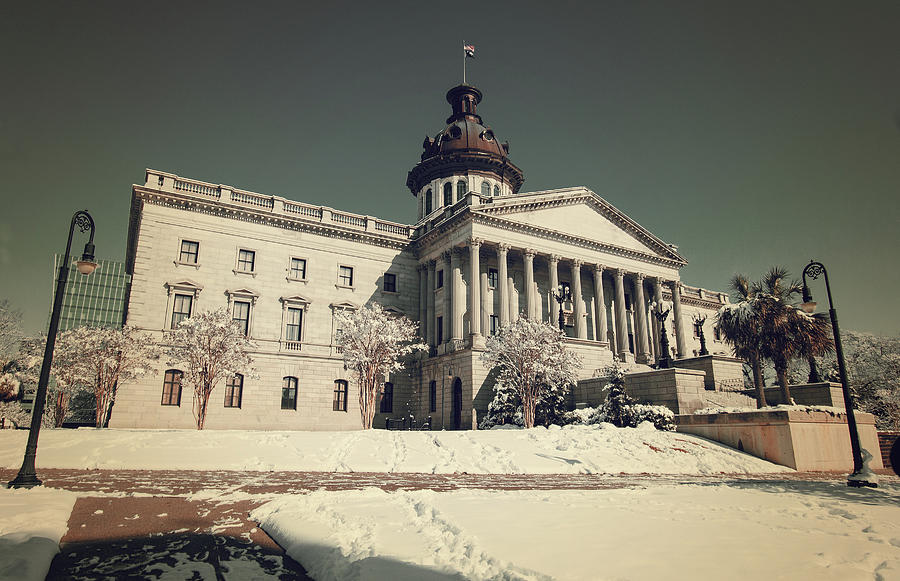 State House Snow Color 2010 Vintage 1 Photograph