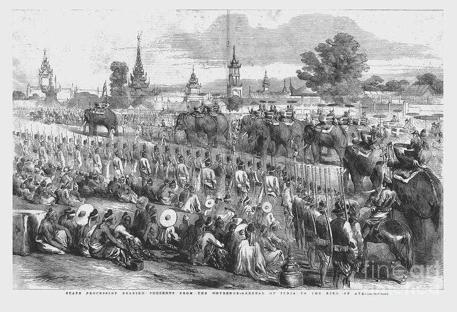 State Procession Bearing Presents Drawing by Print Collector