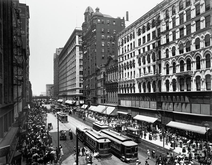 State Street, Chicago, Illinois, Usa, 1907 Photograph by Barnes And Crosby