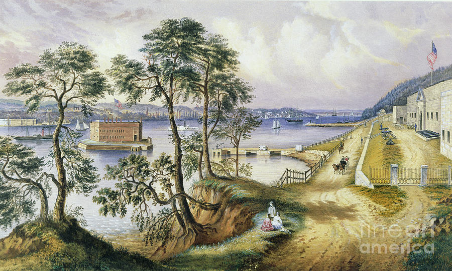 Staten Island And The Narrows From Fort Hamilton, N.y., C.1861 Painting