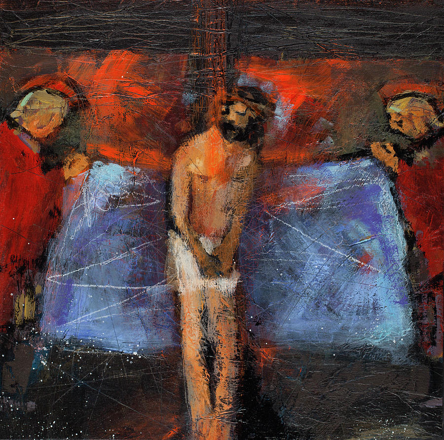 Easter Painting - Station 10 Jesus Stripped of His Garments by Jen Norton
