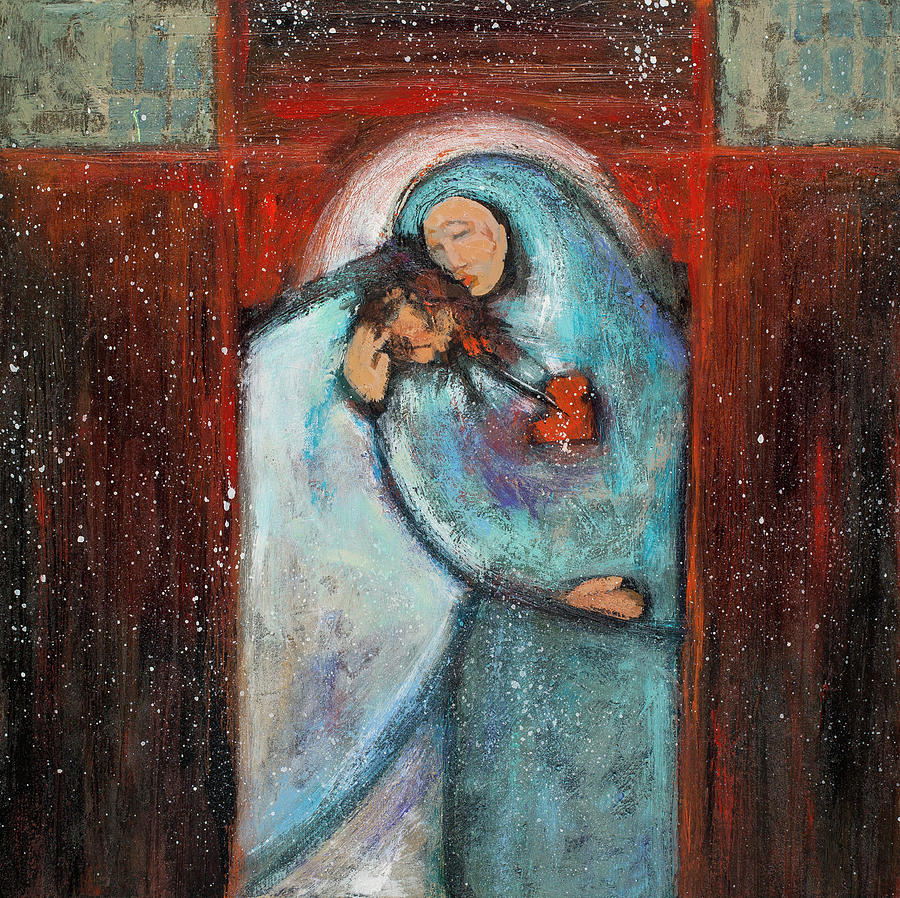 Easter Painting - Station 4 Jesus Meets His Mother by Jen Norton