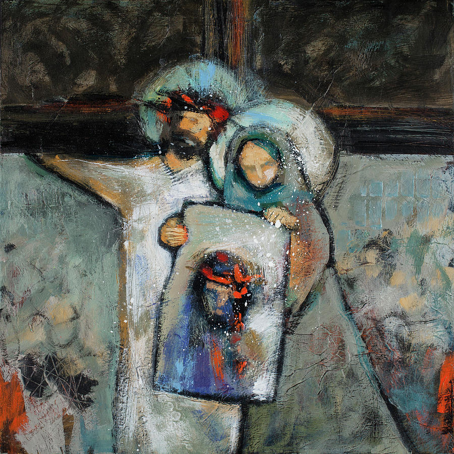 Easter Painting - Station 6 Veronica Wipes the Face of Jesus by Jen Norton