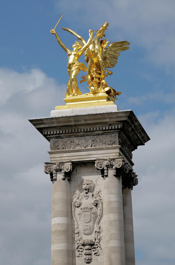 Statue, Alexandre 3 Bridge In Paris Photograph by Riou