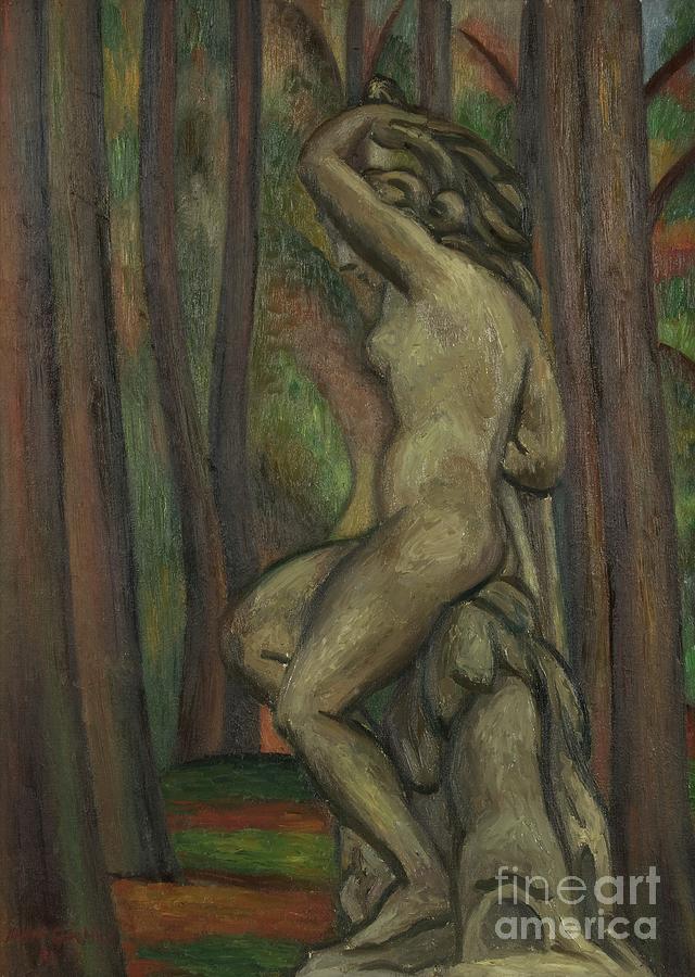 Statue In A Park, 1931 Painting by Mark Gertler