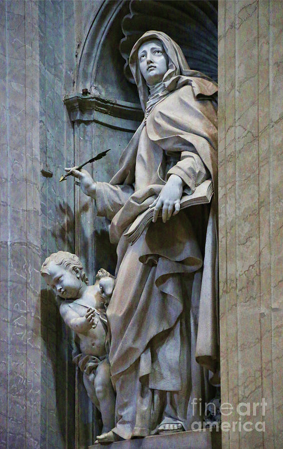 Statue in St. Peters Basilica 2051 Photograph by Jack Schultz