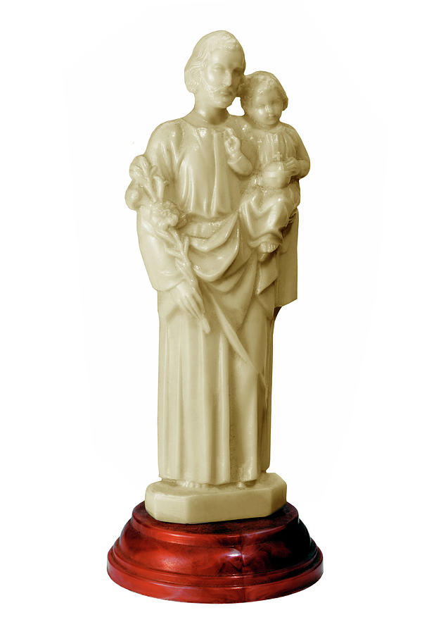 Vintage Drawing - Statue of a Jesus and Child by CSA Images