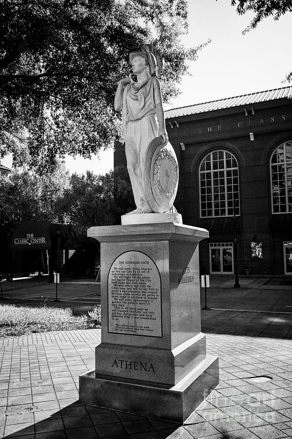 Athens Photograph - Statue of Athena in downtown Athens Georgia USA by Joe Fox
