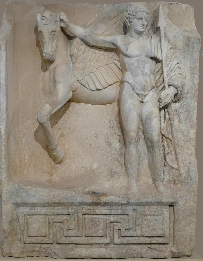 Statue of Bellerophon and Pegasus Photograph by Steve Estvanik