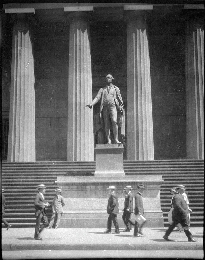 Statue Of George Washington Outside The Photograph by The New York Historical Society
