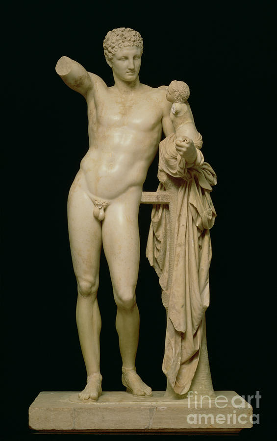 Statue Of Hermes And The Infant Dionysus, Parian Marble Photograph by Praxiteles