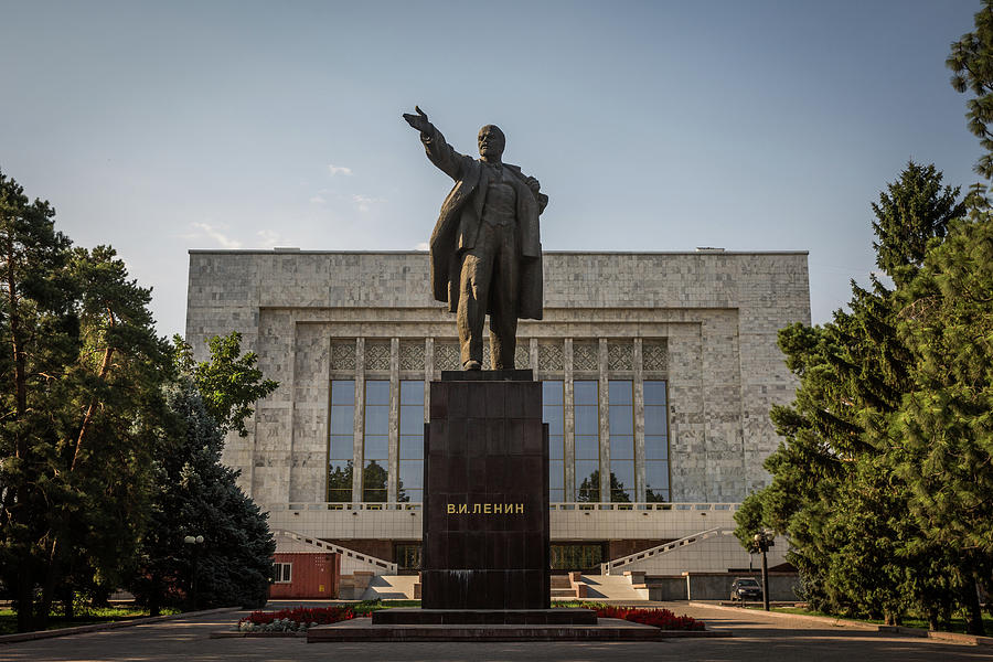 Statue Of Lenin In Bishkek, Kyrgyzstan, Asia Photograph by Priska Seisenbacher