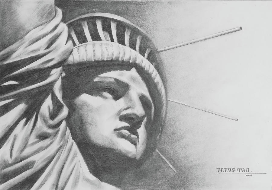 Statue of Liberty #19227 Drawing by Hongtao Huang